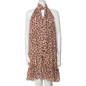 Zimmermann Silk Animal Print Dress in Brown and Cream NWT/ Never Worn